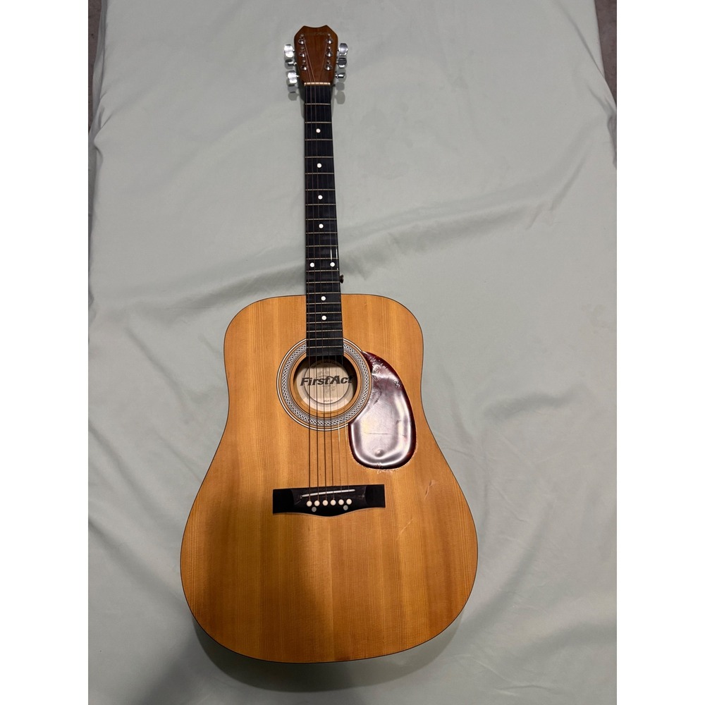 First Act MG410 Acoustic Guitar Natural Finish Steel String with Accessories